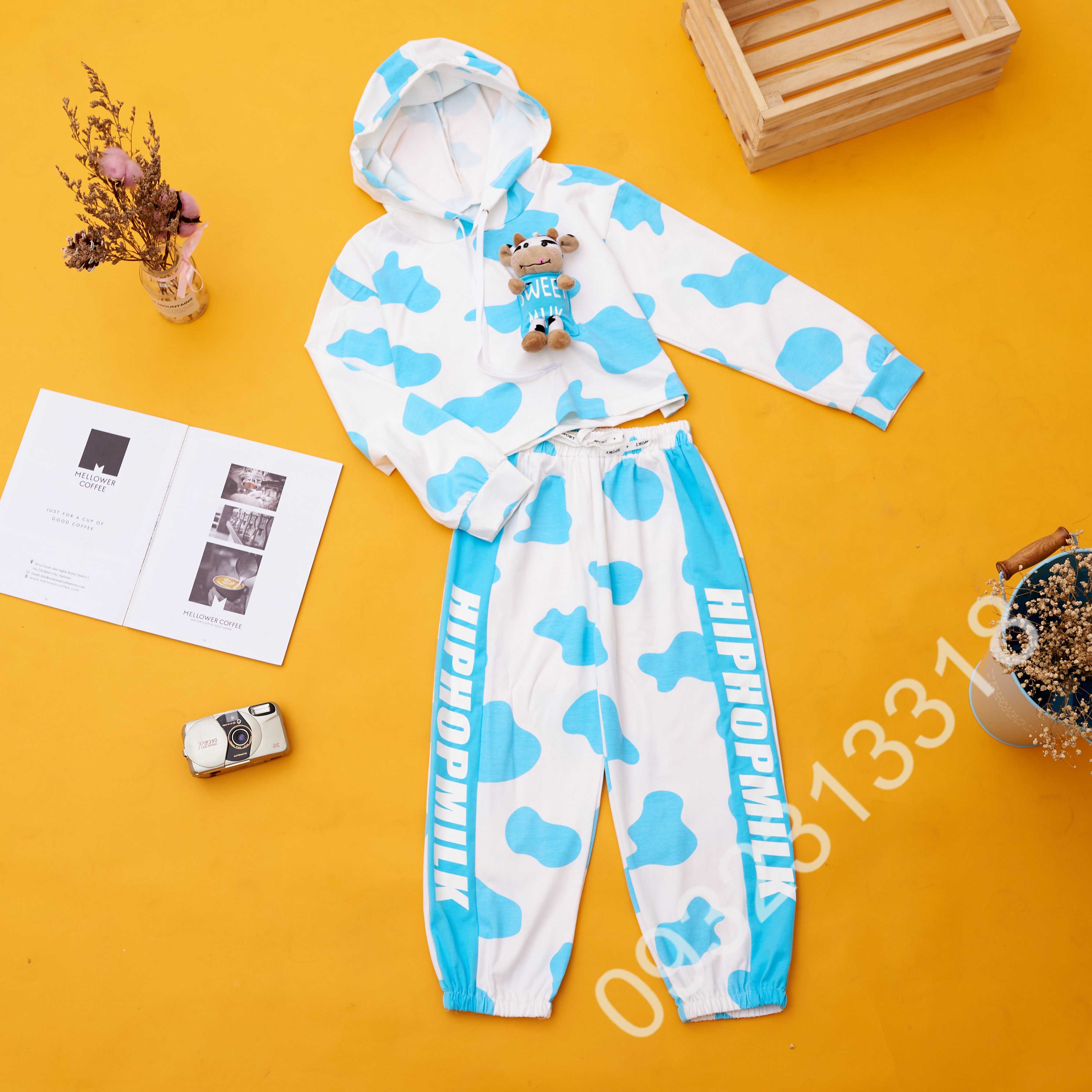 FREESHIP_[ Áo croptop hoddie Bò Sữa từ 15kg đến 55kg]_Siêu HOT_Set áo croptop hoddie quần jogger của nhà RUBY MOM&KID dành cho bé