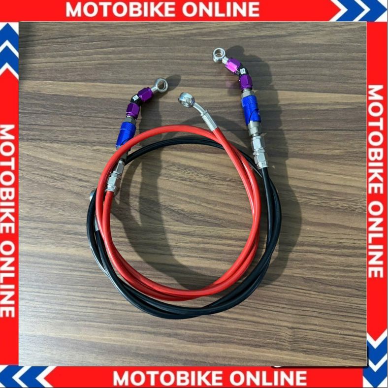 Dây dầu Trước 100 cm Ngắt Xanh dương đầu 45 độ 2 đầu Tím + đen