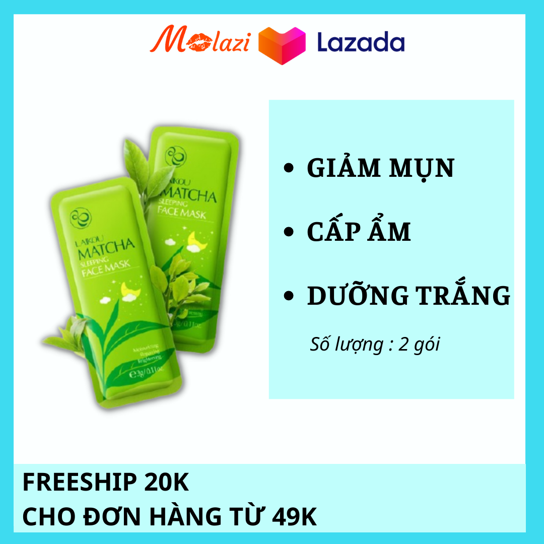 [2 gói] Mặt nạ ngủ Molazi trà xanh matcha laikou chính hãng nội địa trung có thể thay thế mặt nạ đất sét mặt nạ dưỡng da mặt nạ ngủ laneige kem dưỡng trắng da mặt mặt nạ ngủ collagen dưỡng ẩm làm trắng da Molazi.