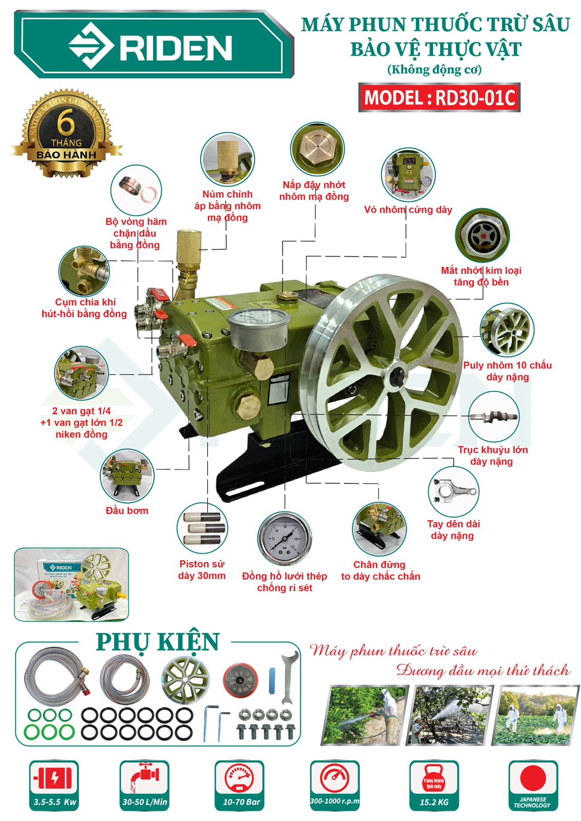 Spray nozzle, car washing sprayer, 3HP riden RD30-01C porcelain Spring Giá 5,830,222 Đồng*Miễn phí vận chuyển