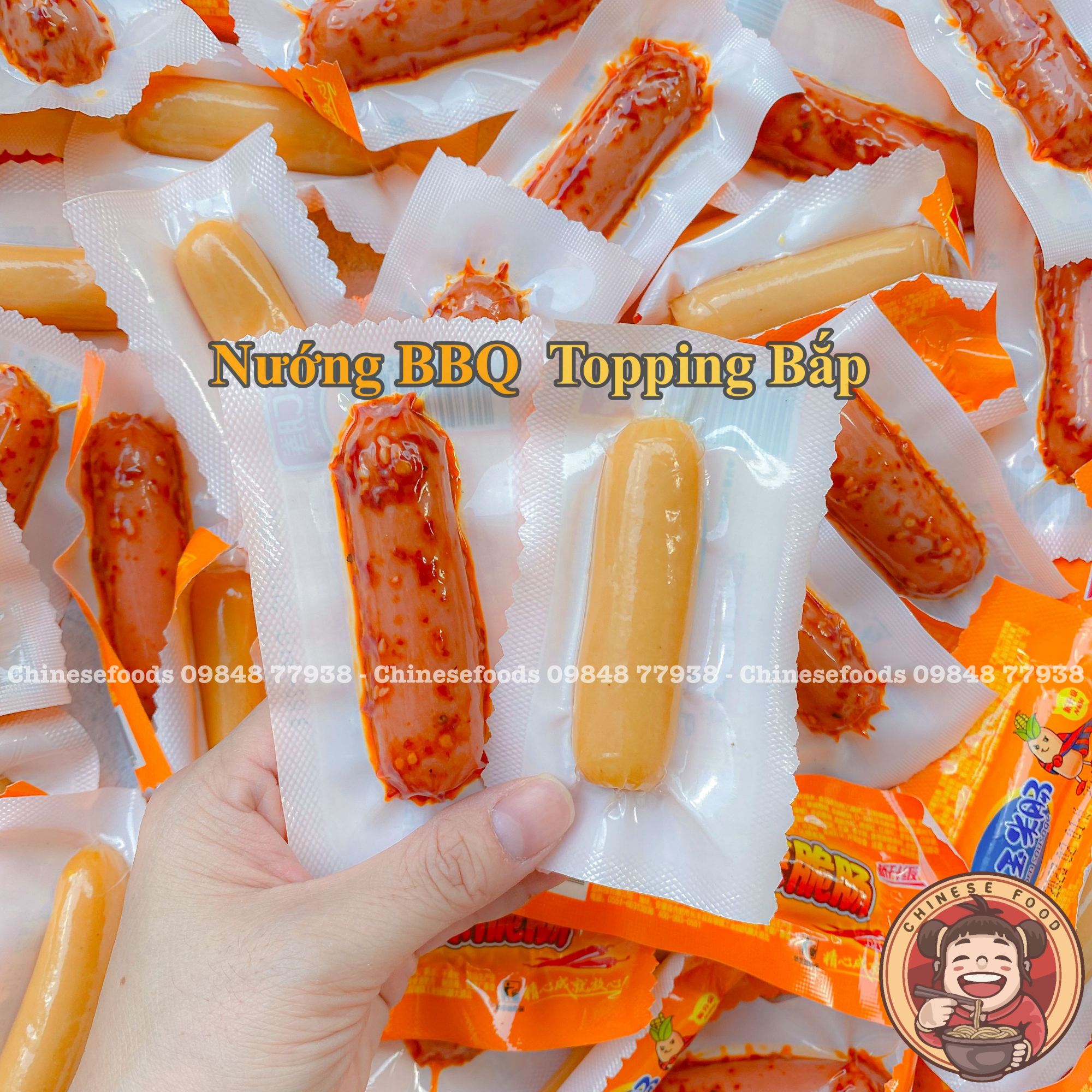 Xúc xích ngô topping bắp và xúc xích nướng bbq ăn liền loại 32g