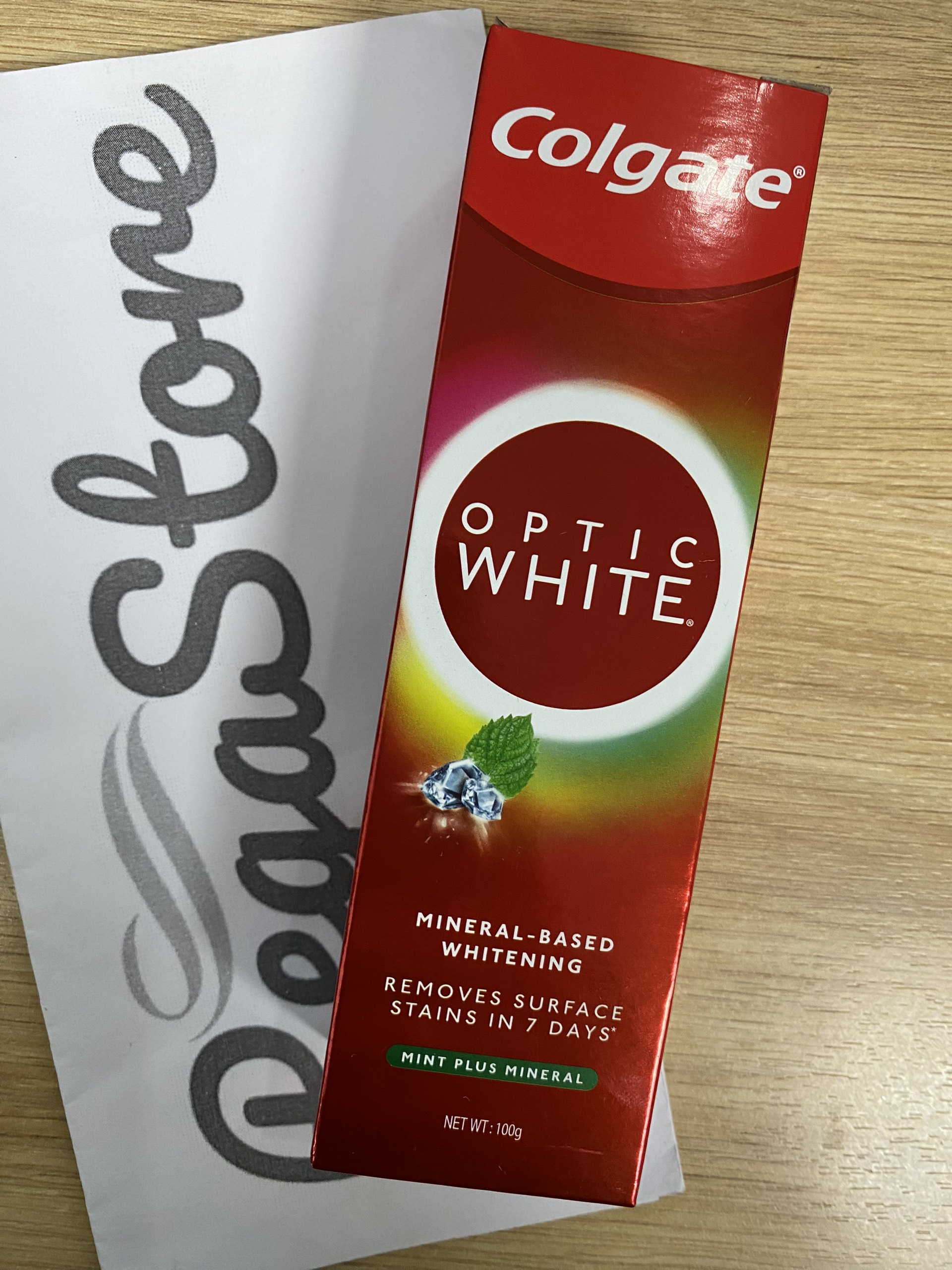 Kem đánh răng trắng răng COLGATE Optic White Plus Shine - kem đánh trắng răng 100g - Pegastore