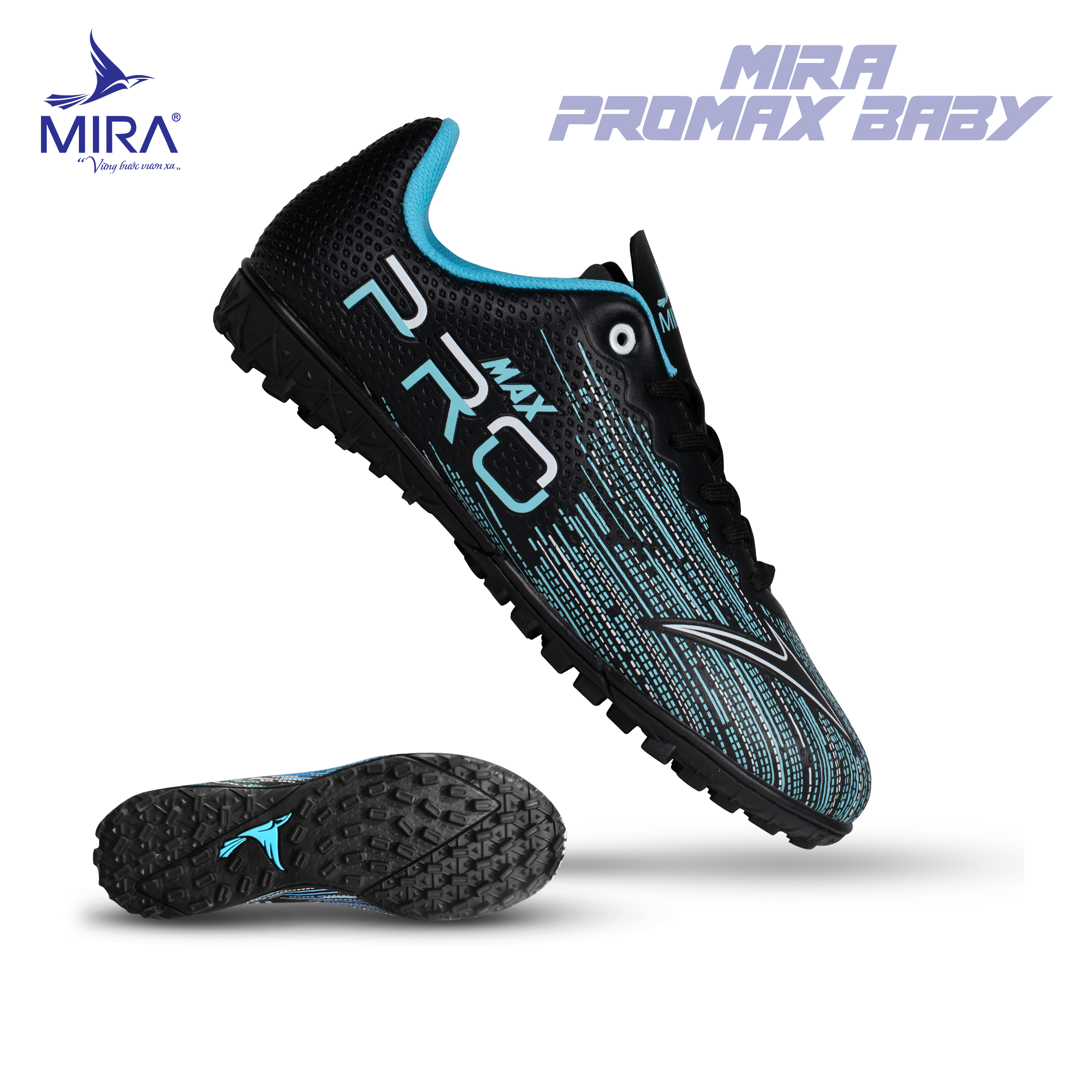 Giày Đá Bóng Trẻ Em MIRA Promax, Sân Cỏ Nhân Tạo,Đế Cao Su, Khâu Toàn Bộ Đế, Bám Sân, Chống Trơn [Tặng Vớ]