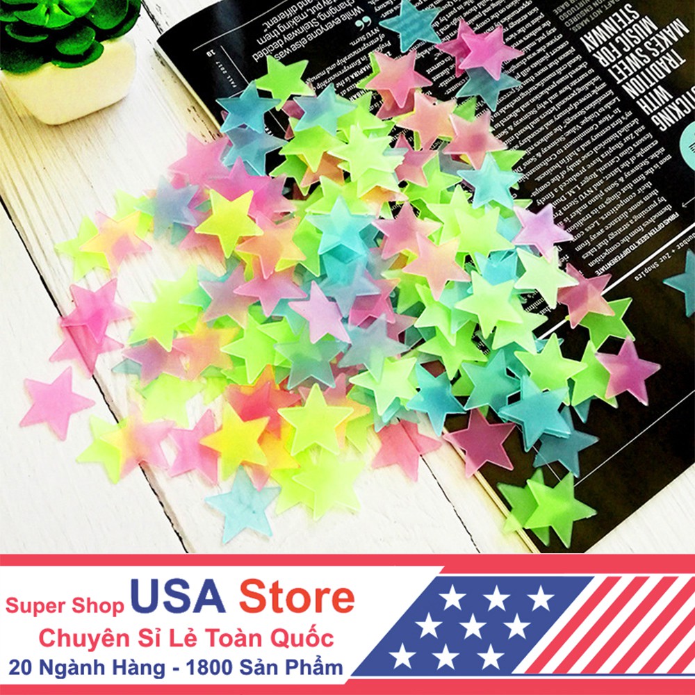 Bịch Sao Lân Tinh Dạ Quang - Sao Dính Dán Tường Hình Ngôi Sao/Bông Tuyết - Trang Trí Phòng Ngủ