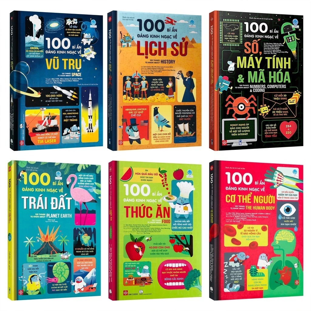 Sách 100 Bí Ẩn Đáng Kinh Ngạc về Đại Dương, Cơ Thể Người, Vũ Trụ, Trái Đất, và Những điều chưa biết - lẻ tuỳ chọn