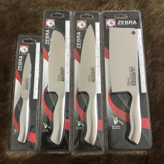 Bộ 4 dao inox 304 nguyên khối cao cấp zebra pro ii thái lan