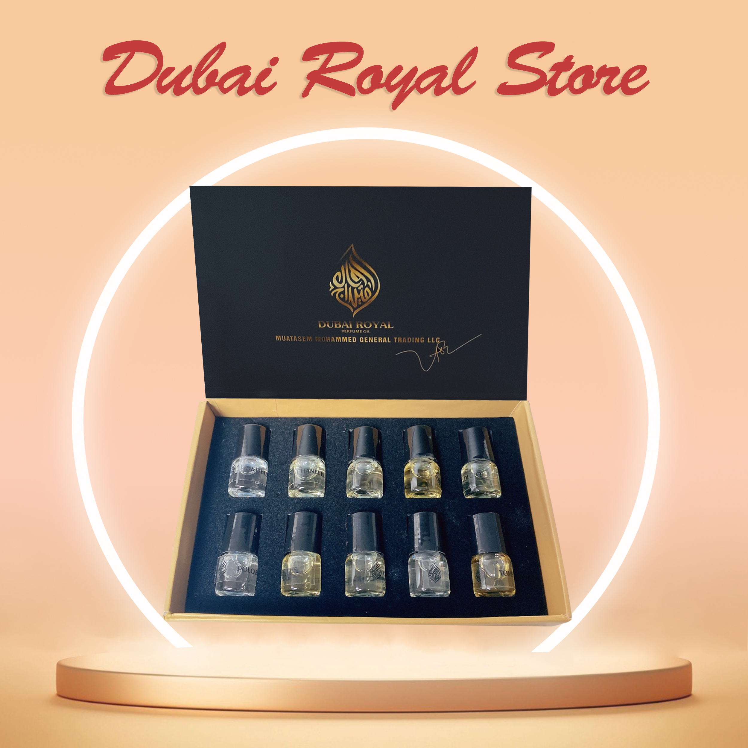 Set 10 chai tinh dầu DUBAI ROYAL Cao Cấp hương thơm ngọt ngào sang trọng cá tính trẻ trung lưu hương lâu 10 chai x 1ml