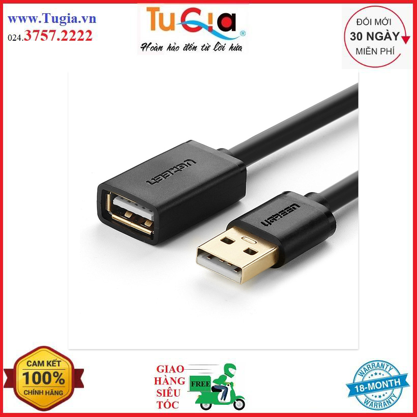 Dây nối dài usb 2.0 dài 1m ugreen us103 10314 - hàng chính hãng