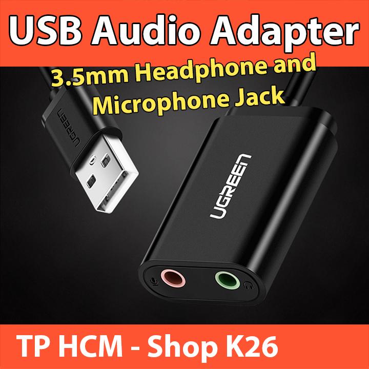 Cáp chuyển usb ra headphone và microphone jack 3.5mm ugreen 30724