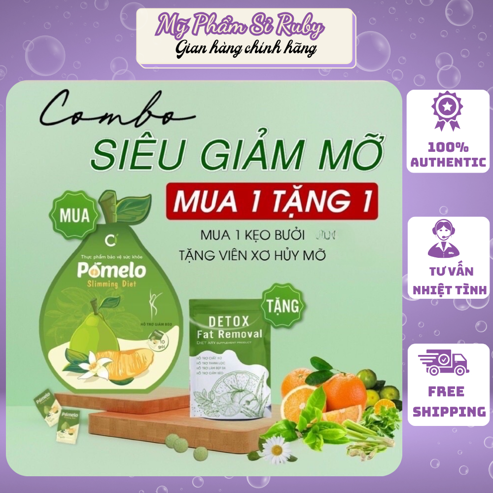 Mua 1 tặng 1 detox - kẹo bưởi giảm cân pomelo - gói 10 viên