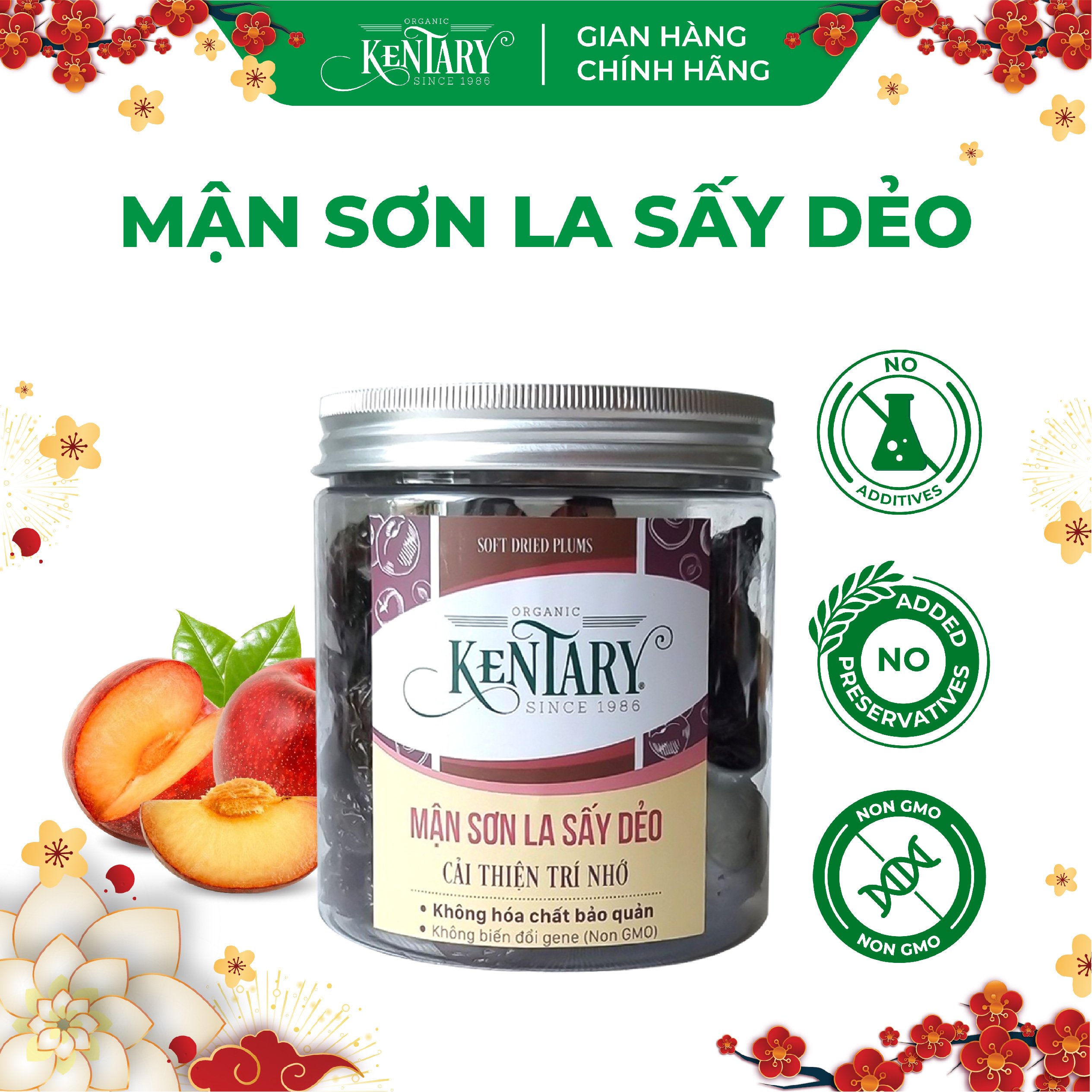 Mận Sơn La sấy dẻo Kentary  túi 200gr vị chua ngọt đậm đà không chất bảo quản giúp giảm cân, tốt cho xương khớp - đồ ăn vặt