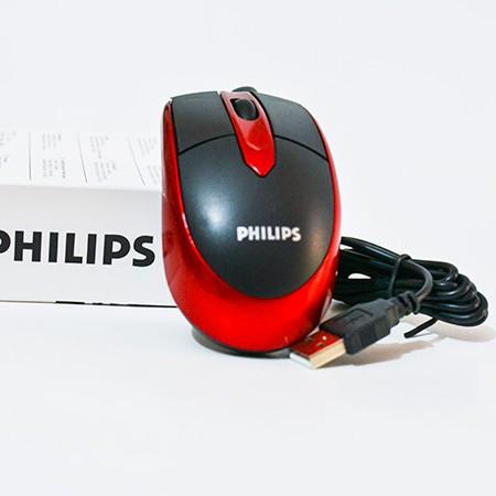 Chuột máy tính phlip đỏ đen có dây cổng usb