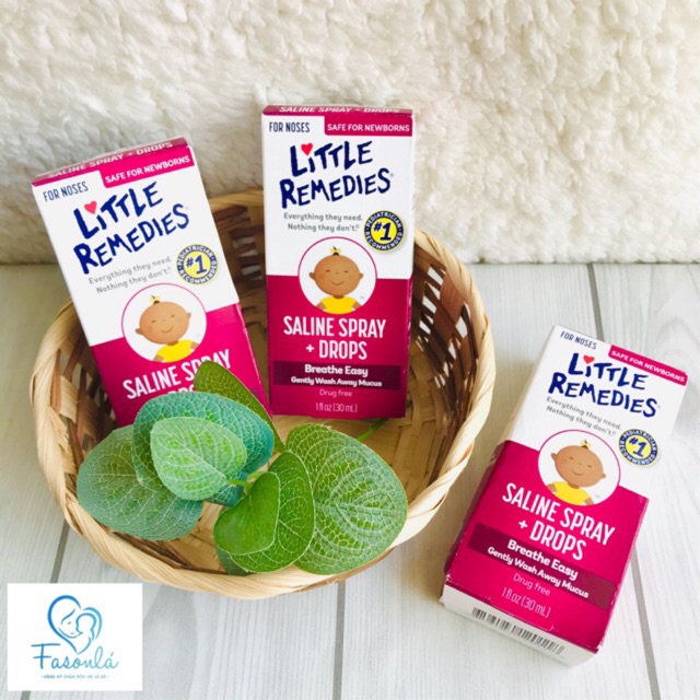 Nước Muối Sinh Lý Ngừa Nghẹt Mũi Little Remedies 30Ml