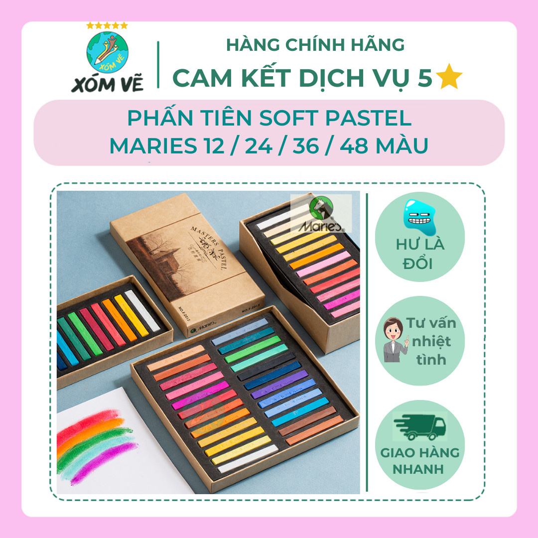 Màu phấn tiên pastel maries - bộ 12/24/36/48 màu