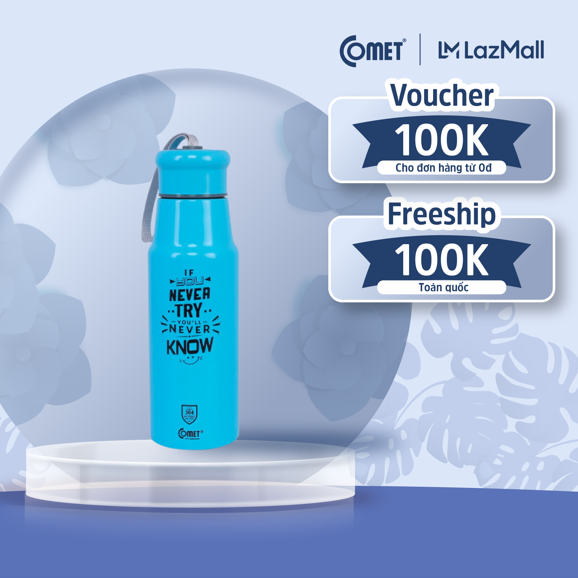 Bình giữ nhiệt 400ml comet utilities ch12-62 , giữ nhiệt 6-8 tiếng, có dây treo - hàng chính hãng