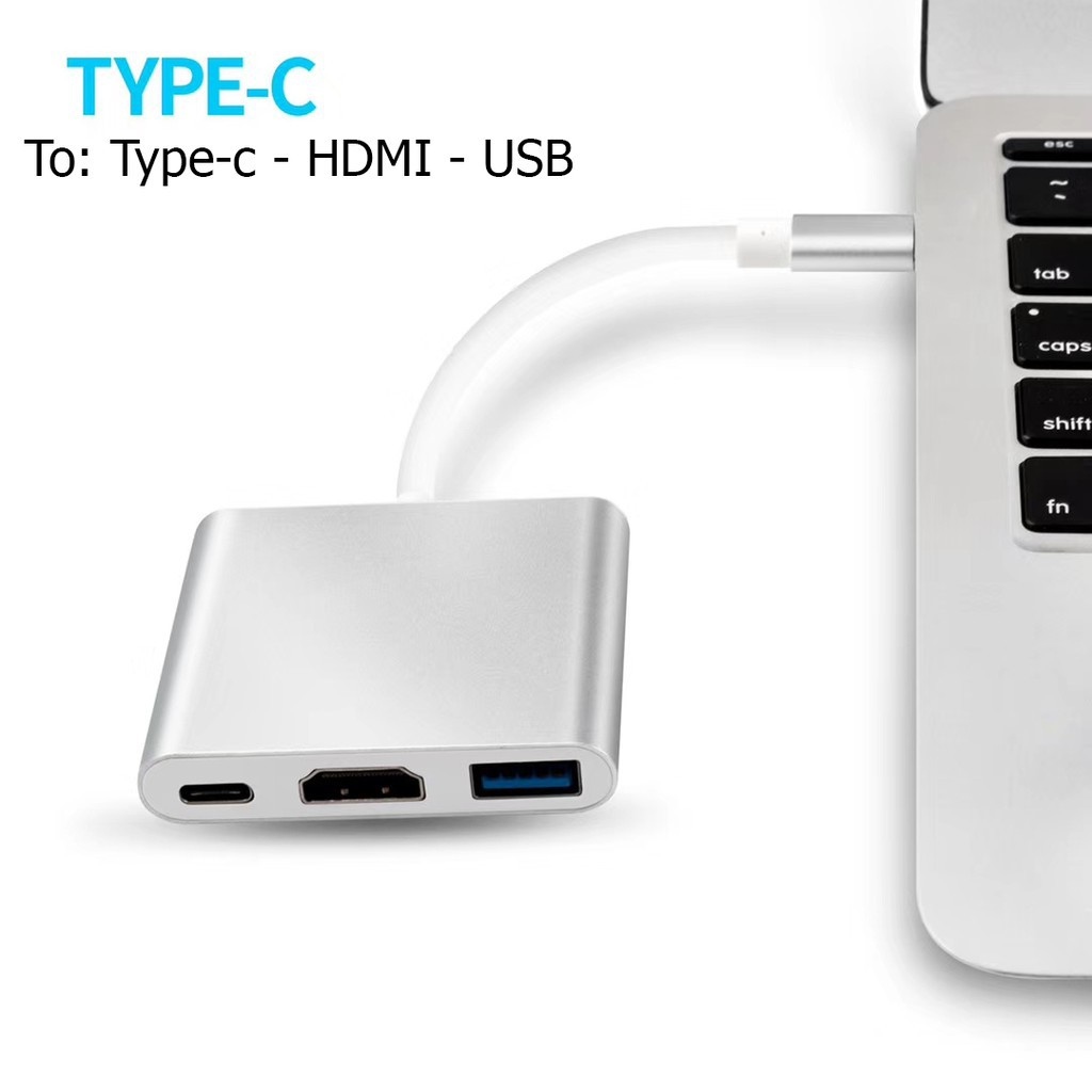 Usb Type-C To USB-C 4K HDMI USB 3.0 3 trong 1 hỗ trợ Samsung MHL dây kết nối tivi máy chiếu với điện thoại