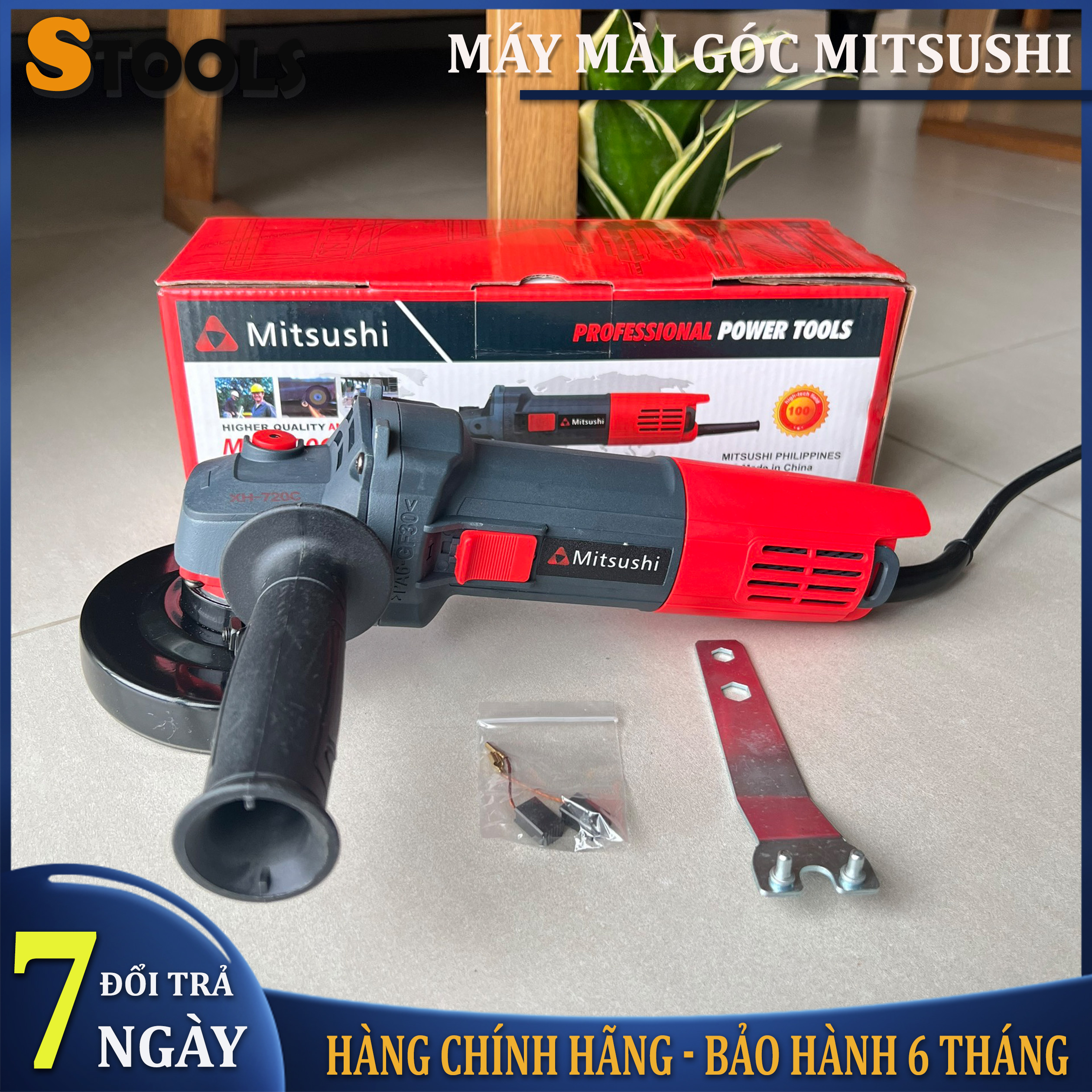 Máy mài góc | máy cắt cầm tay chính hãng mitsushi 720c 850w lõi đồng 100% | cắt sắt - mài - cưa- chà - đánh bóng | máy mài, máy chà, máy cắt sắt