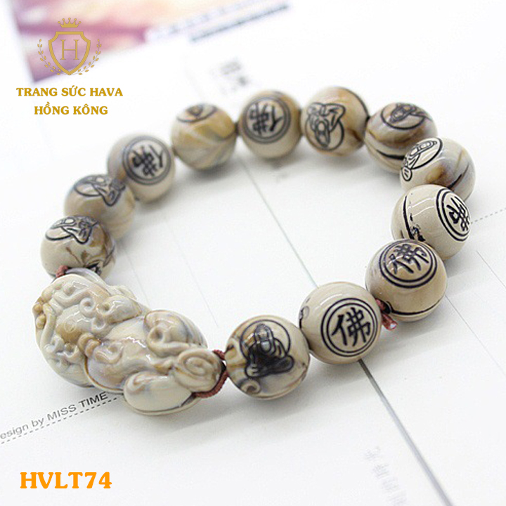 Lắc Tay, Vòng Tay Nam Nữ Mặt Tỳ Hưu Đá Thạch Anh 12 Ly - Trang Sức Hava Hong Kong
