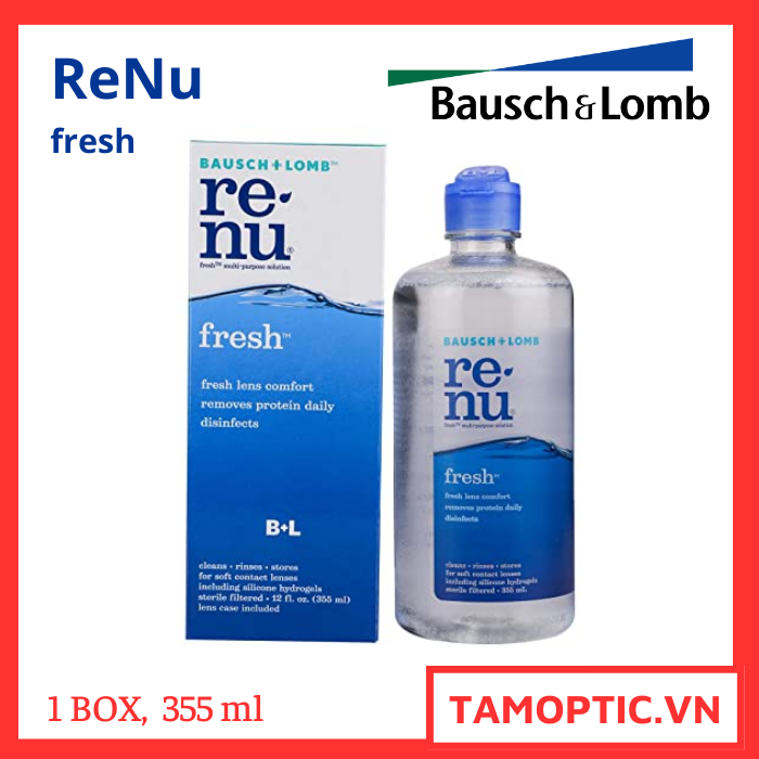 Dung Dịch Ngâm, bảo quản Kính Áp Tròng ReNu fresh Bausch+lomb