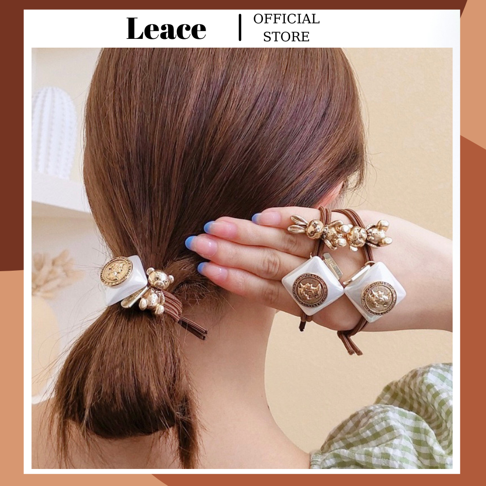 Dây buộc tóc, cột tóc chun hình gấu phong cách Hàn Quốc HDC067,068 Leace.accessories
