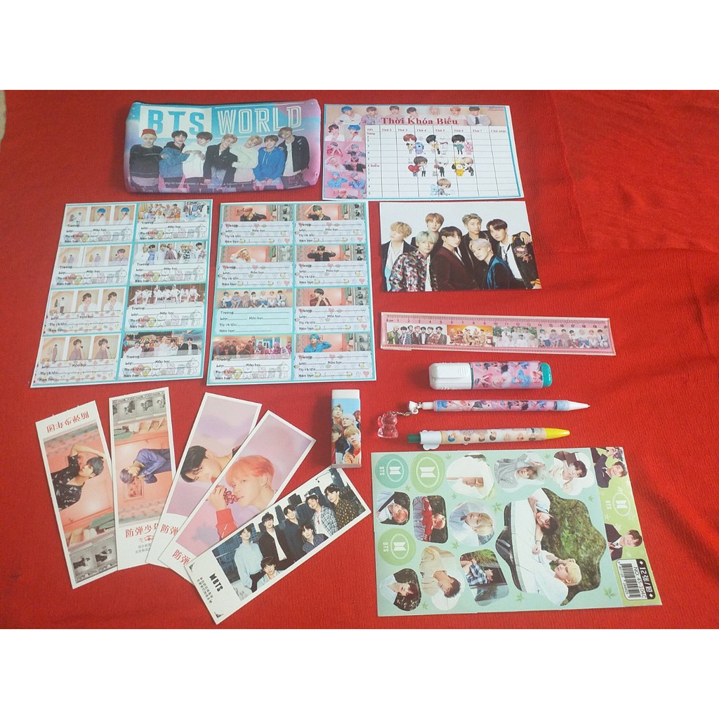 COMBO dụng cụ học tập BTS  GỒM NHIỀU MÓN