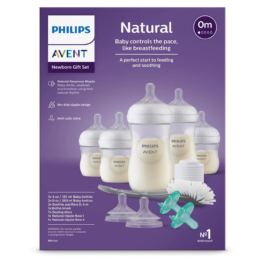 Set 5 bình sữa avent reponse 125ml - 260ml và phụ kiện