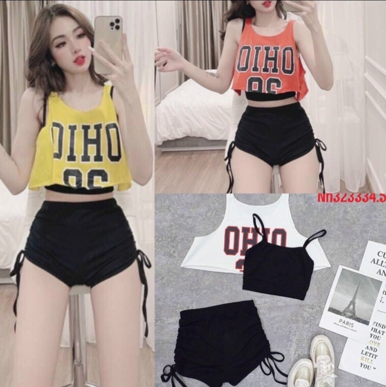 Sét 3 món áo 3 lỗ + quần đùi rút dây