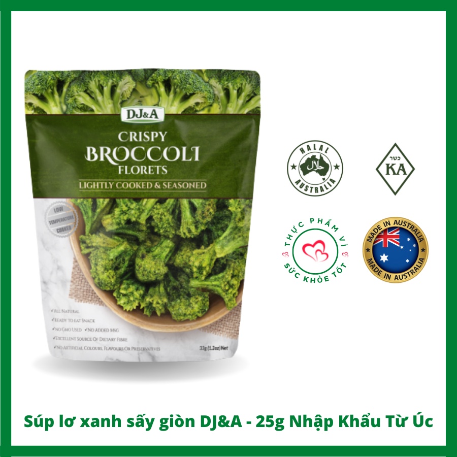 Súp lơ xanh sấy giòn dj&a - 25g nhập khẩu từ úc