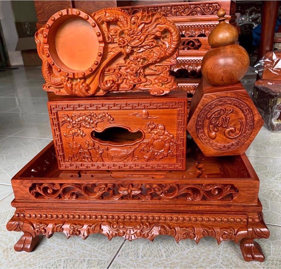 COMBO 5 SẢN PHẨM SIÊU TIẾT KIỆM - KHAY TRÀ- KHAY TRÀ RỒNG - KHAY TRÀ CHÂN QUỲ - KHAY TRÀ GỖ HƯƠNG - HỘP CHÈ - HỘP ĐỰNG CHÈ GỖ - HỘP GIẤY - HỘP ĐỰNG KHĂN GIẤY - HỘP ĐỰNG KHĂN GIẤY BẰNG GỖ  - HỘP TĂM - GẠT TÀN