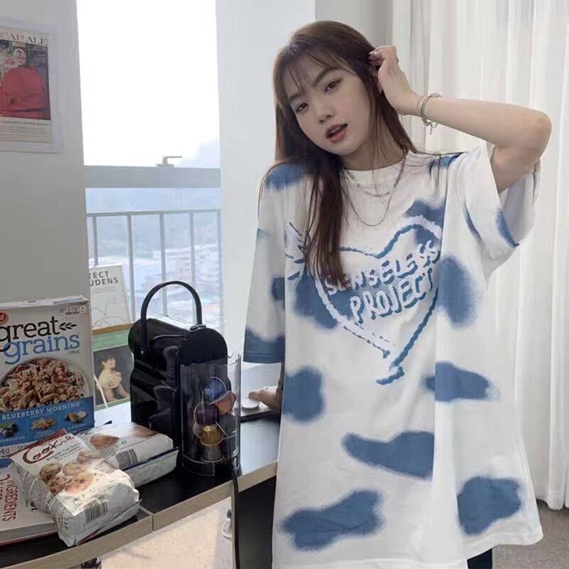 Áo thun loan màu form rộng heart