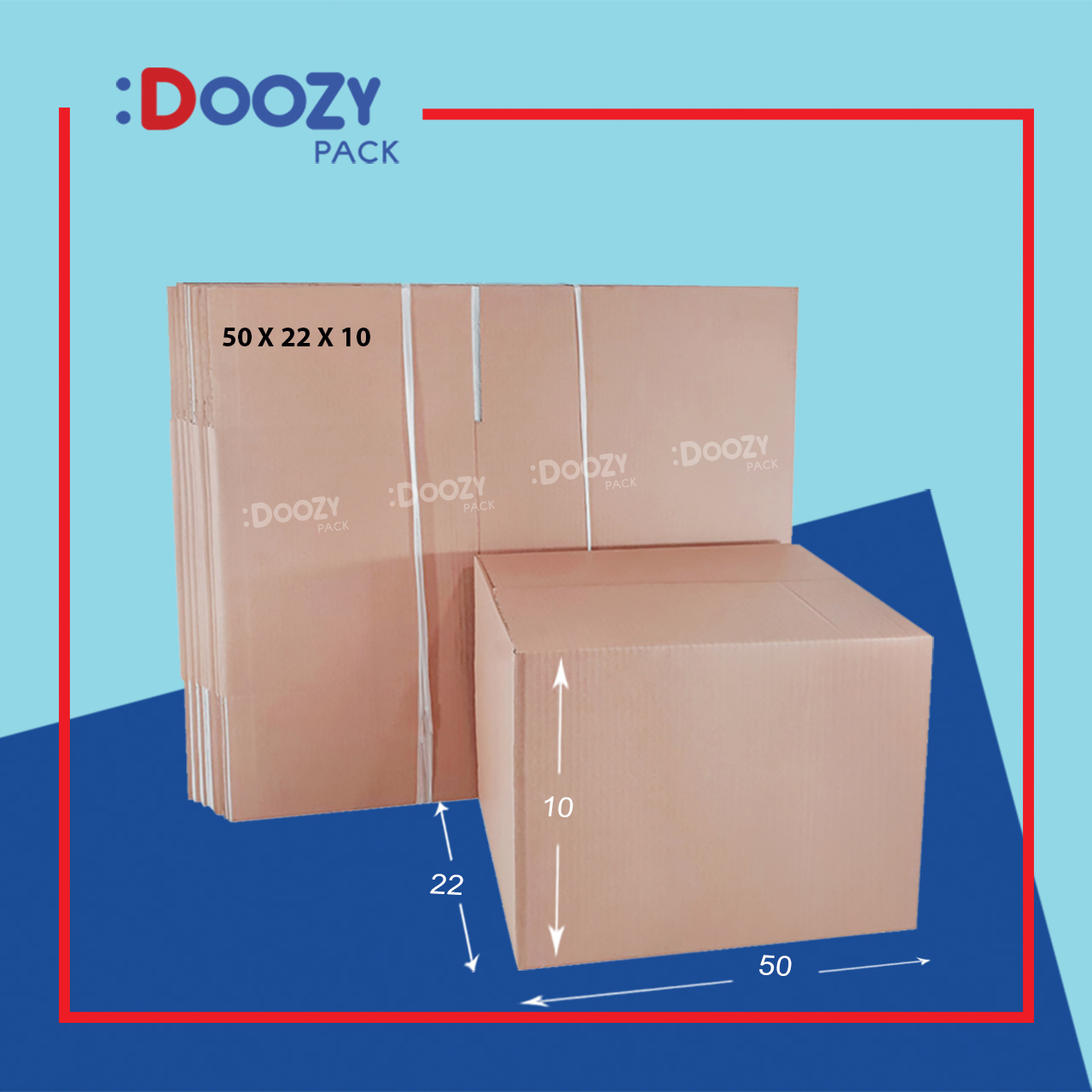 Bộ 100 thùng carton size M4, KT 50*22*10