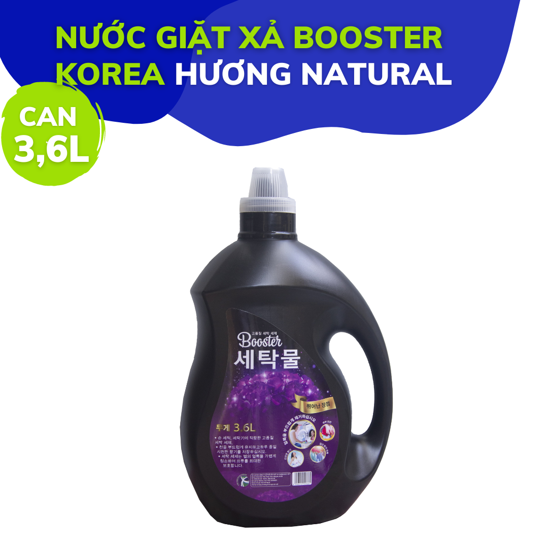 Nước giặt xả BOOSTER KOREA hương Natural can 3,6L