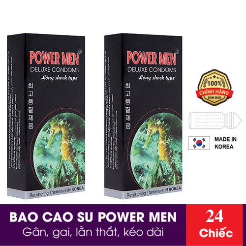 [HCM]Bộ 24 bao cao su Powermen Tăng khoái cảm - bao cao su dotted - bao cao su Power Men - Bộ 2 Hộp Bao cao su có gai size nhỏ ôm sát Powermen Dotted Type Hộp