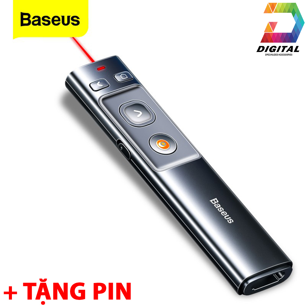 Bút Trình Chiếu Laser Baseus Orange Dot Wireless Presenter Chính Hãng