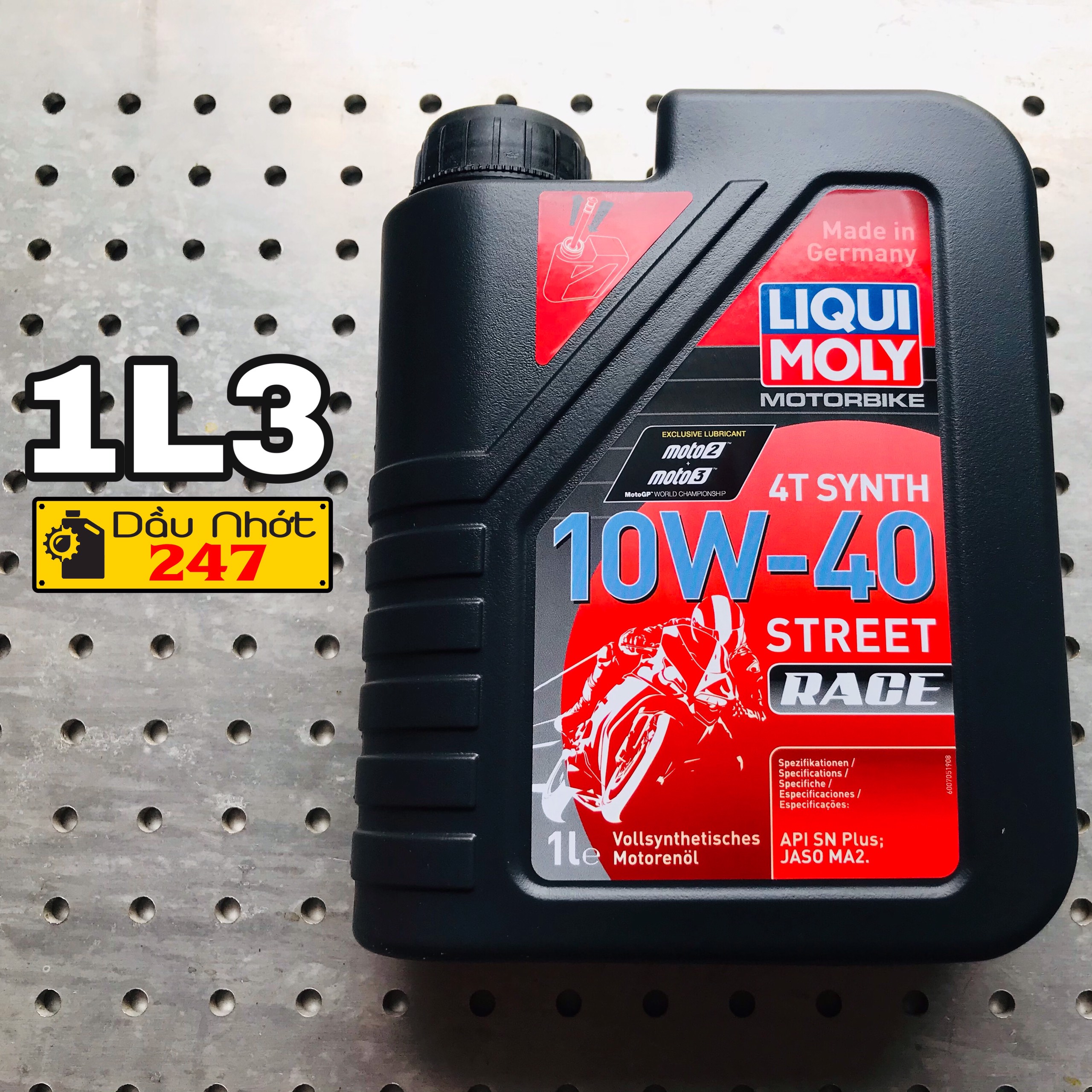 Combo 1L3 dầu nhớt xe máy Liqui Moly 10w40 Street Race