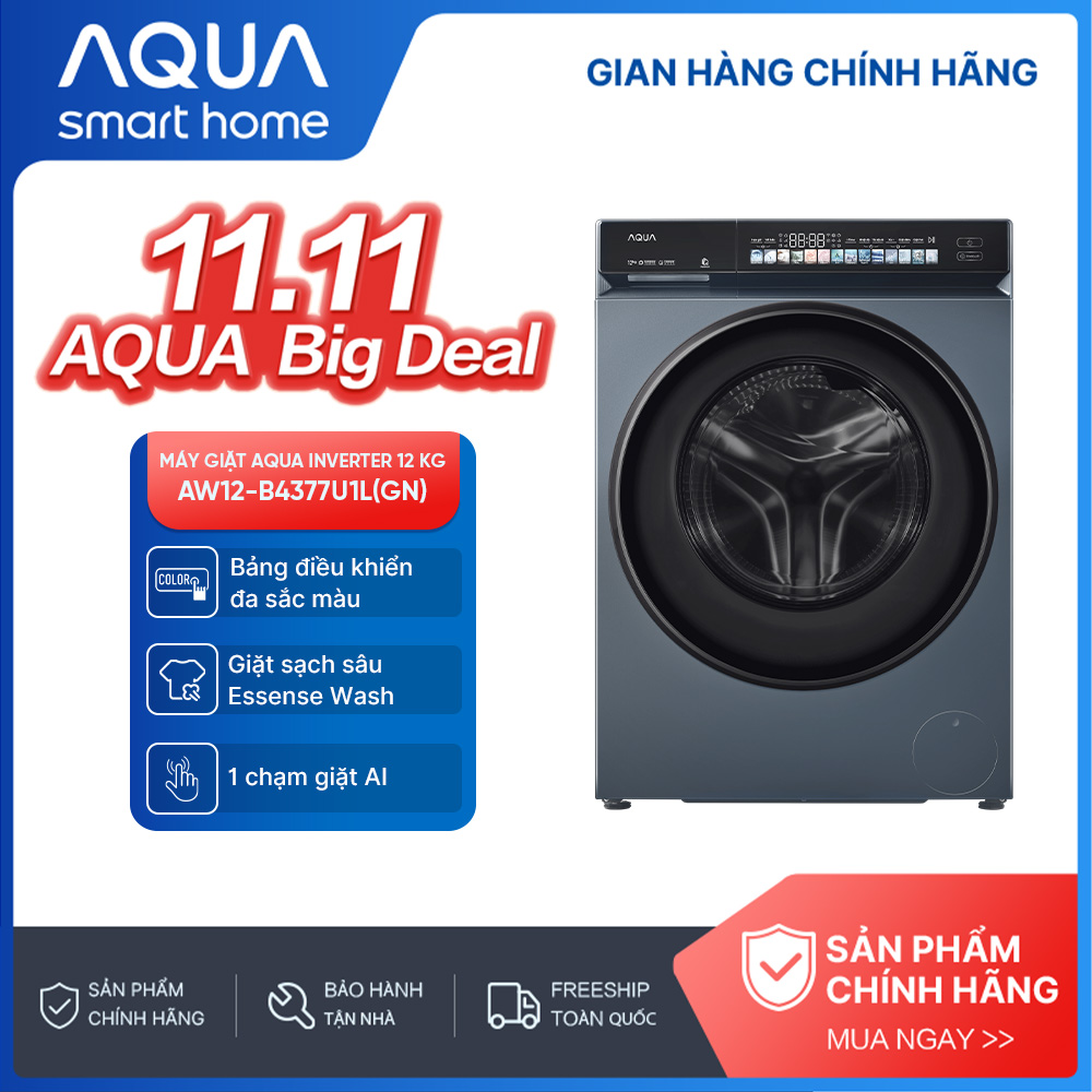 [SẢN PHẨM MỚI 2025] Máy giặt cửa trước inverter 12kg AW12-B4377U1L(GN)- Hỗ trợ lắp đặt - Color AI 7
