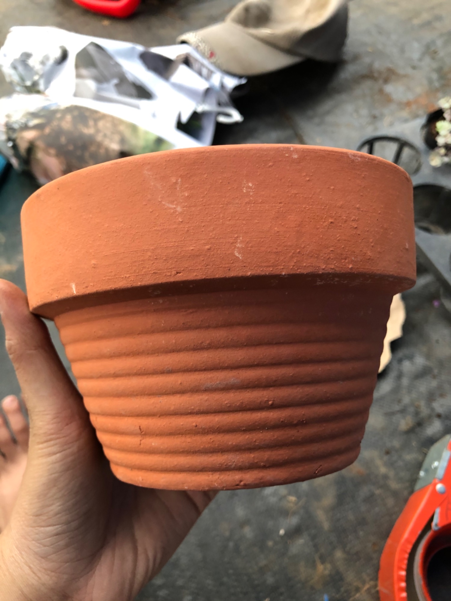 Chậu đất nung bự lùn (8*17*13cm