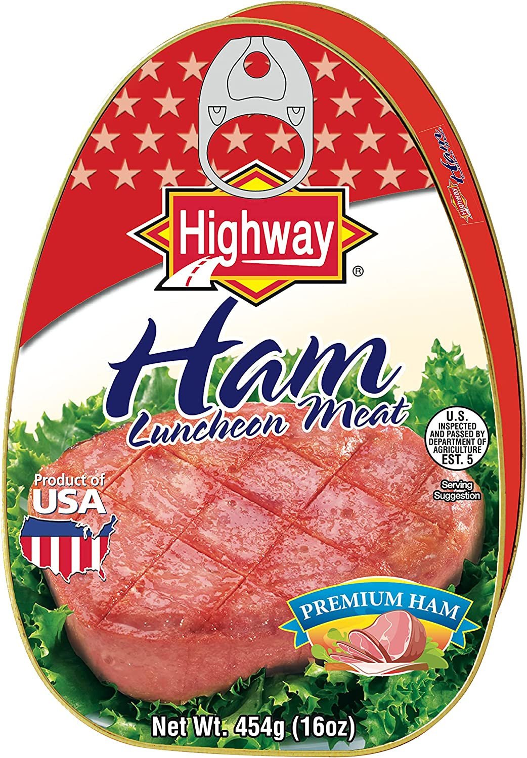 Thịt heo đóng hộp ham luncheon meat đóng hộp highway, hộp 454g