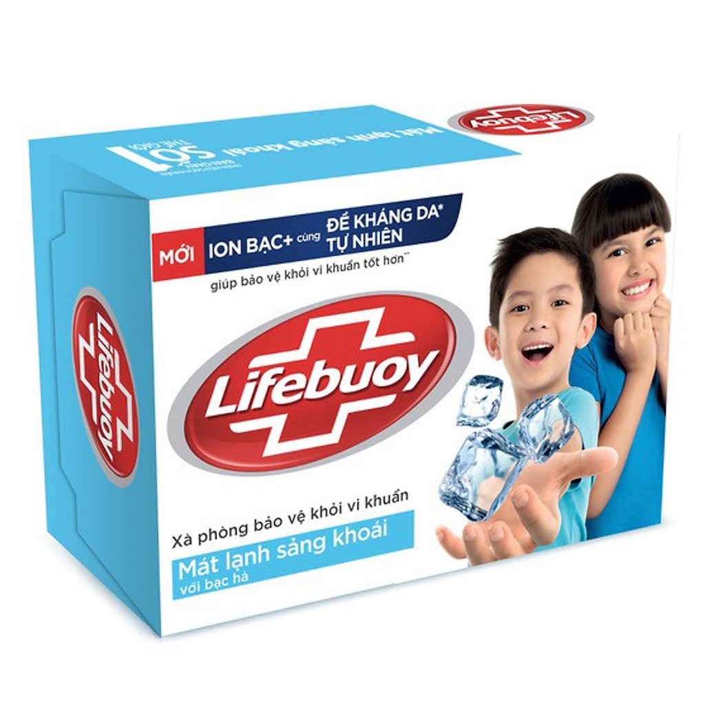 Xà Bông Cục Lifebuoy Mát Lạnh Sảng Khoái Hộp 90g Giúp Bảo Vệ Bạn Và Gia Đình Khỏi 10 Loại Bệnh Gây Hại Sức Khỏe Lây Truyền Qua Da Nhờ Công Thức Ion Bạc _ HOANGLAN HEALTH & BEAUTY