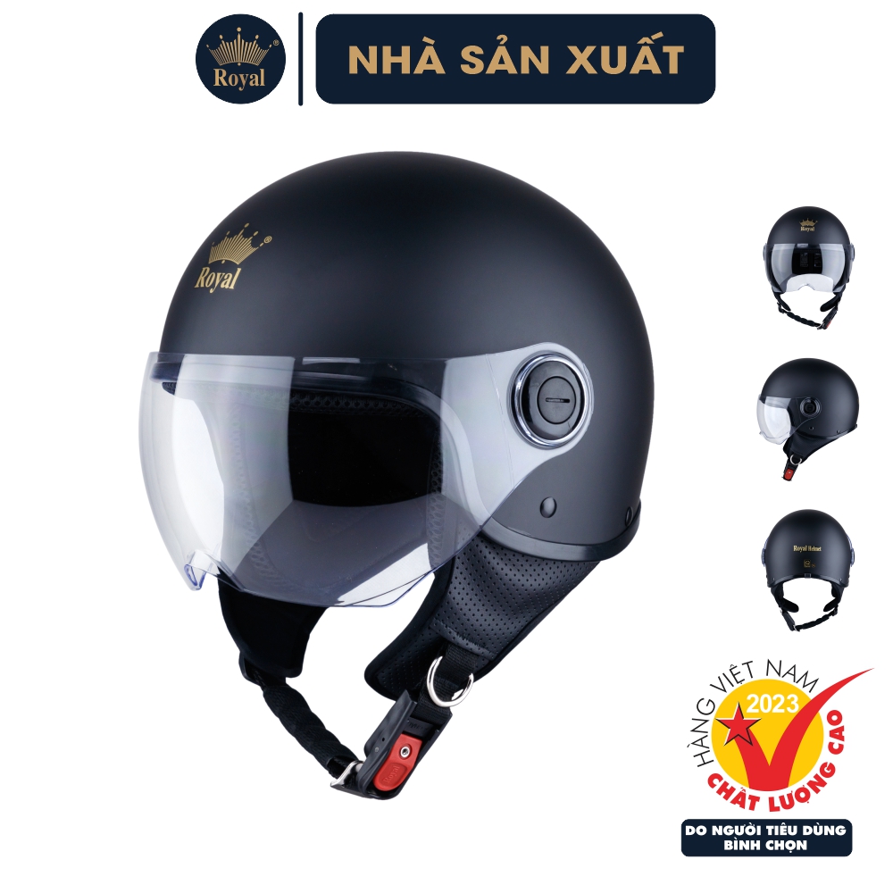 Nón Bảo Hiểm 3 Phần 4 Royal M125k Thiết Kế Nhỏ Gọn, Nhiều Màu Sắc, Phù Hợp Mọi Độ Tuổi, Hàng Chính Hãng
