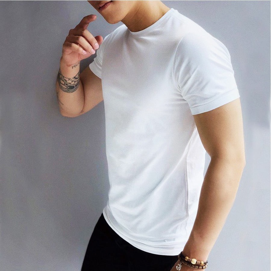 Hcm Men's High-Quality Plain Round-Neck T-Shirt from Standard Fit Men's Clothing Act01 - 3
