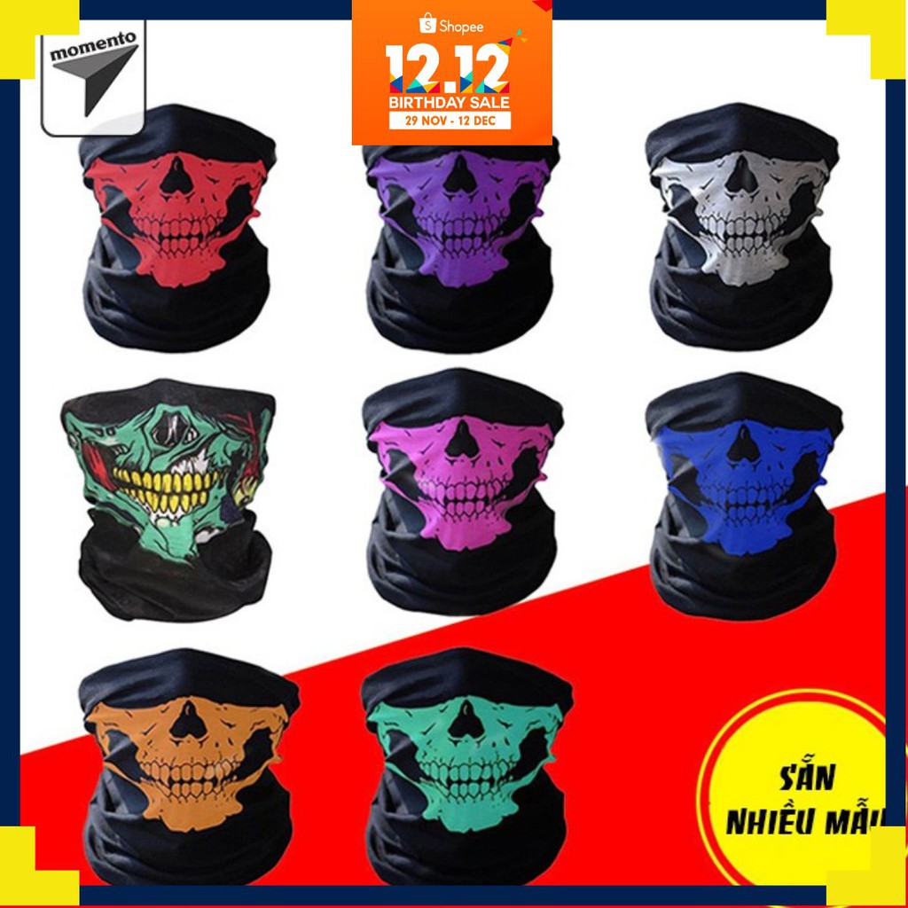Khăn phượt đầu lâu nhiều mẫu - khăn ống đa năng phượt thủ