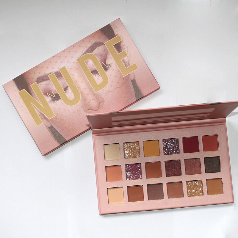 Bảng phấn mắt 18 màu nude, lấp lánh mịn ngọc trai mờ, bền lâu, không thấm nước, trang điểm mắt đỏ tía, phấn mắt hoa hồng sa mạc