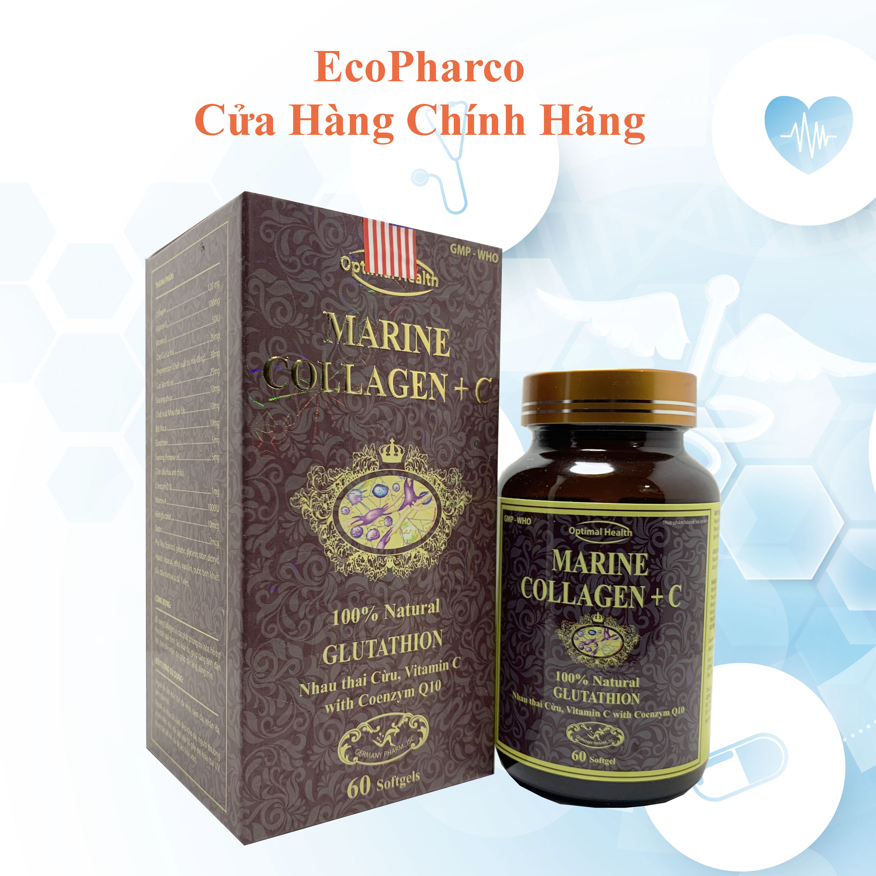 Đẹp da sáng da collagen + c lọ 60 v