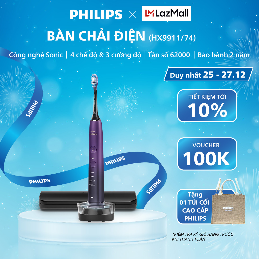  Bàn Chải Điện PHILIPS Sonicare DiamondClean HX9911 74 Công Nghệ Sóng Âm Kết Nối App Bảo Hành Chính Hãng 24 Tháng 