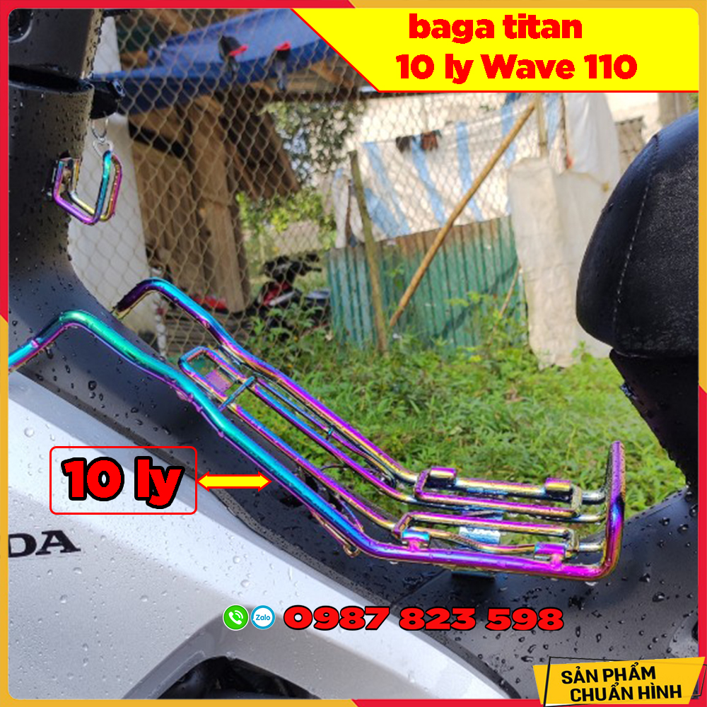 Baga wave 110 mẫu 10 li inox xi 7 màu titan