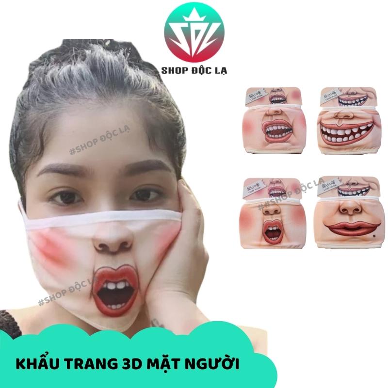 Khẩu trang mặt người cười in hình miệng hài hước vui nhộn troll dị 2350  CARTWELL chất liệu vải mềm 2 lớp phòng dịch  Shopee Việt Nam