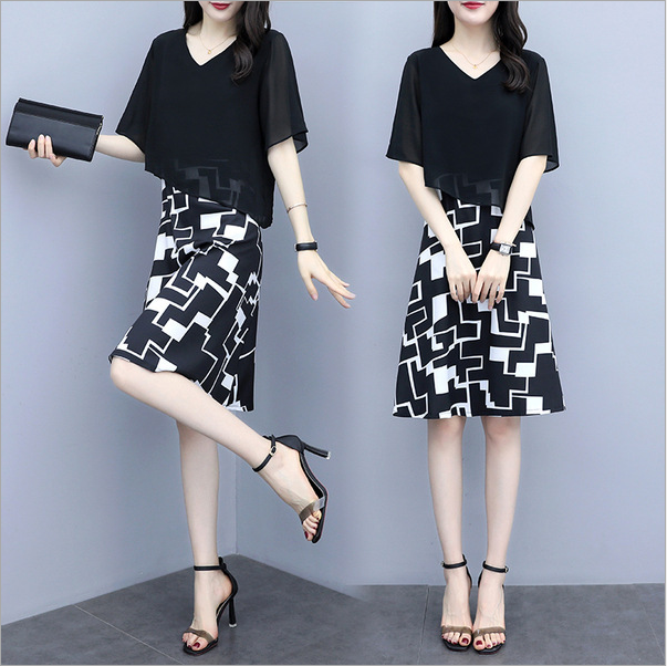 [Sale TẾT 3 Ngày] Đầm dự tiệc sang trọng, phong cách Hàn Quốc, áo chiffon đen