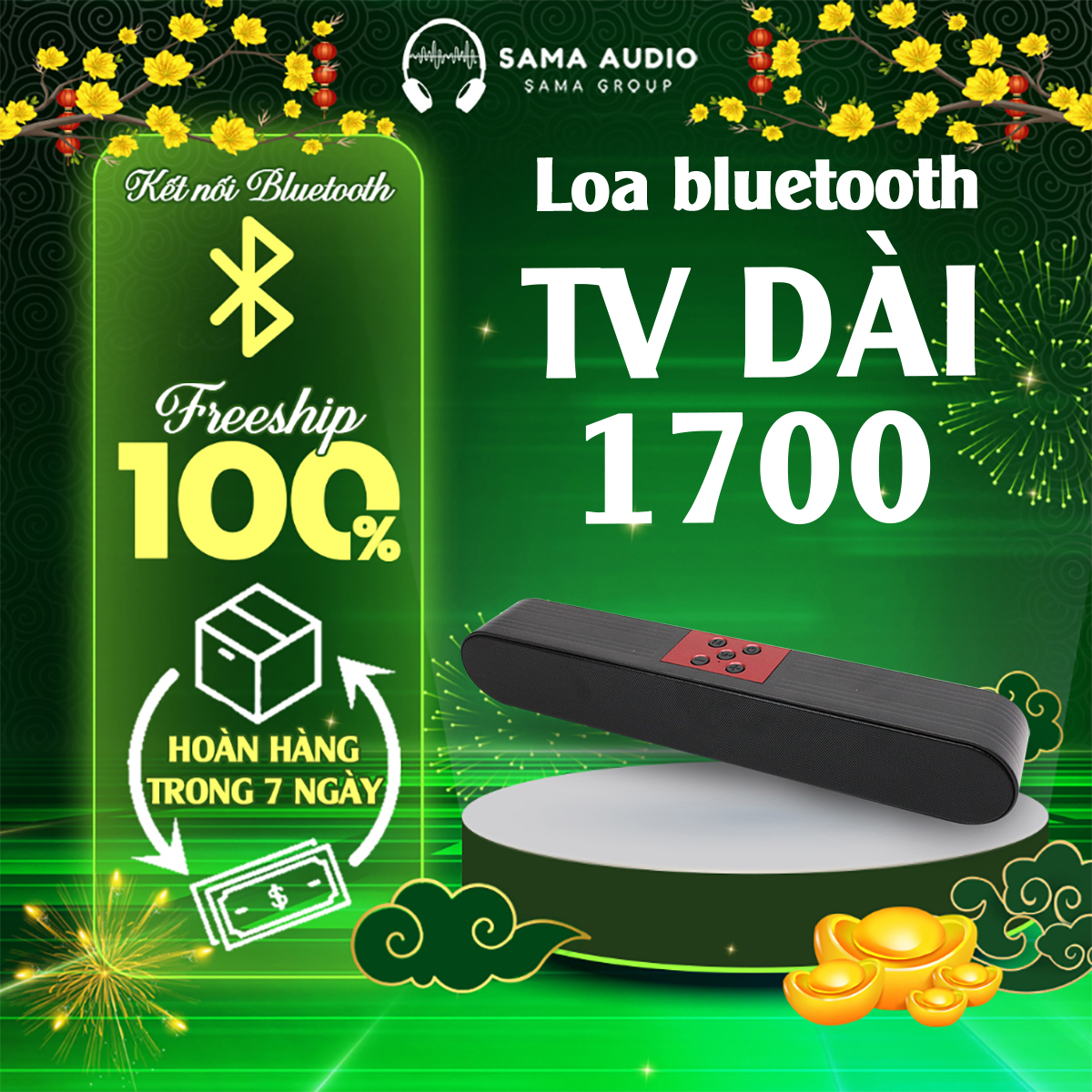 Loa bluetooth - loa tivi dài 1700 - loa không dây soundbar âm thanh sống động- hỗ trợ usb/thẻ nhớ