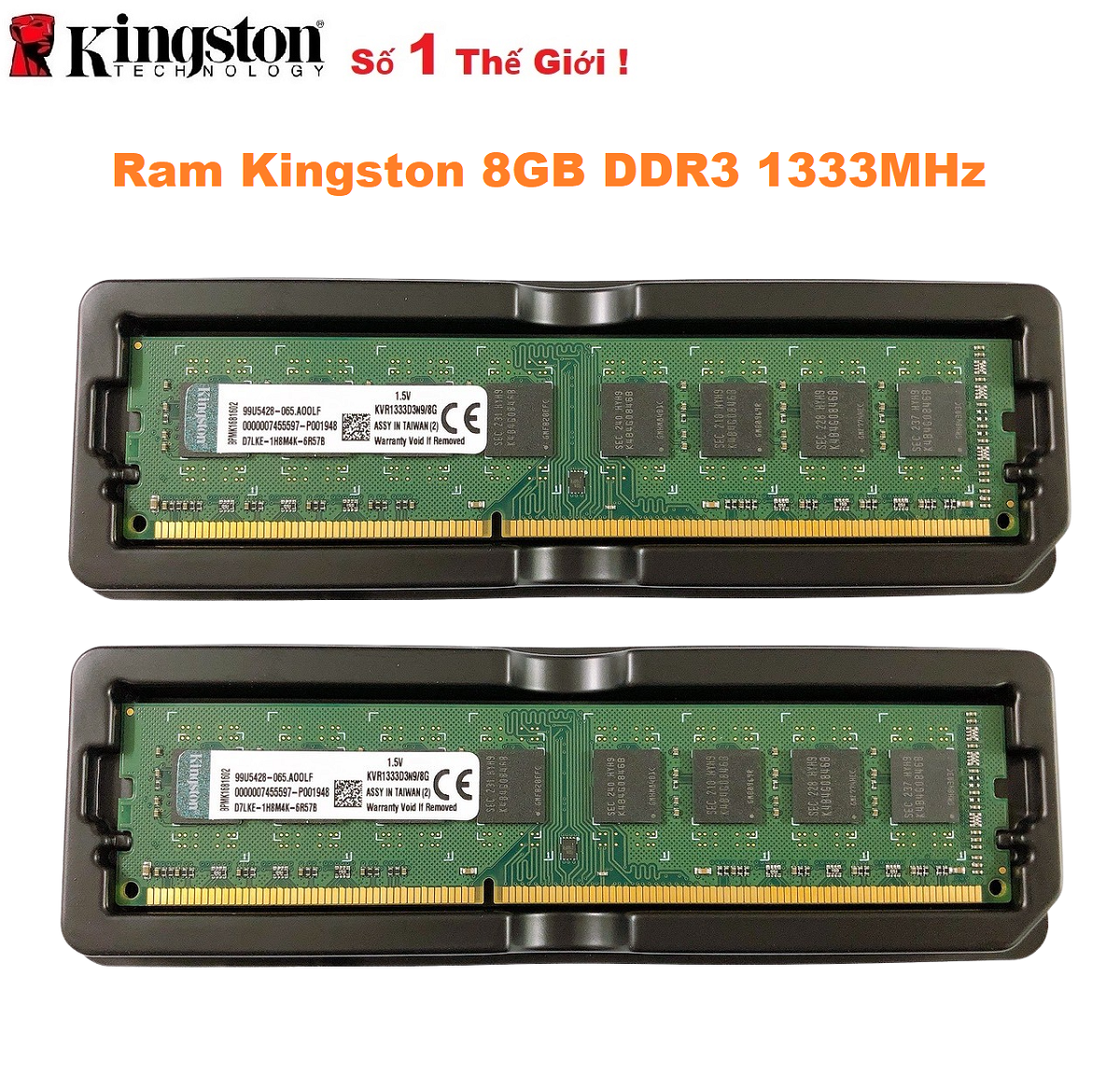 RAM PC DDR3 8GB Kingston Bus 1333MHz 1.5V Dùng Cho Máy Tính Để Bàn Desktop Mới Bảo Hành 12 tháng 1 đổi 1